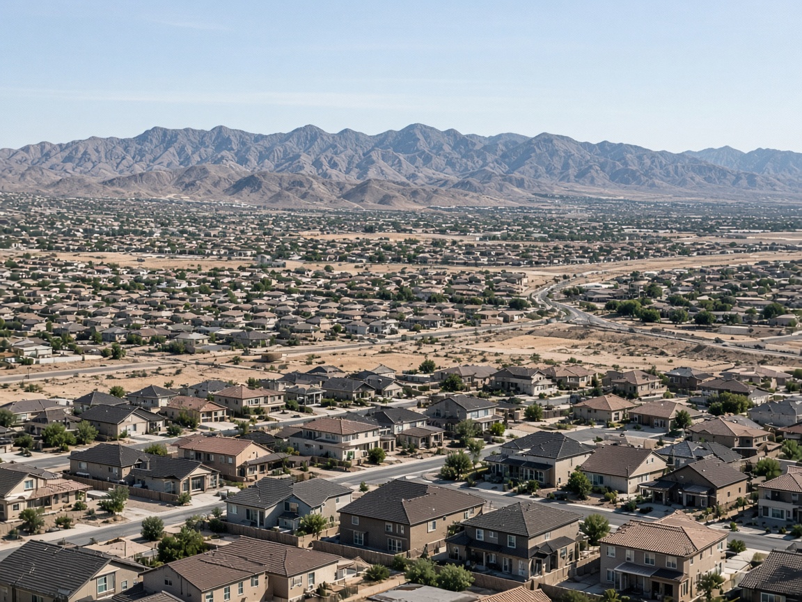 Aerial rooftops across the Las Vegas Valley housing market — Nevada Real Estate Market snapshot